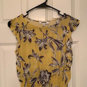 BB Dakota cropped floral top with ruffles sleeves